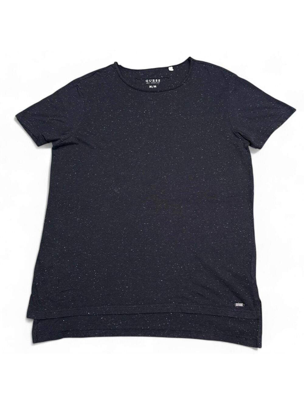 GUESS Tee Shirt Mens Size Medium Black Dotted Speck Crew Neck Short Sleeve